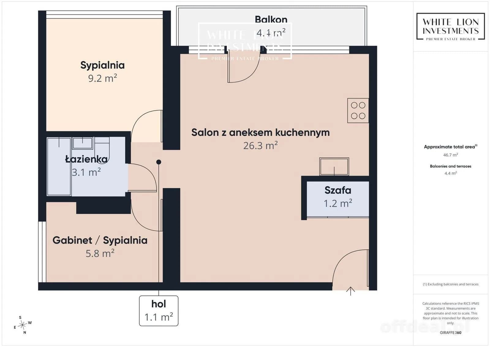 3 Pokoje| Balkon| Przepiękny widok| DO WEJŚCIA| Cicho