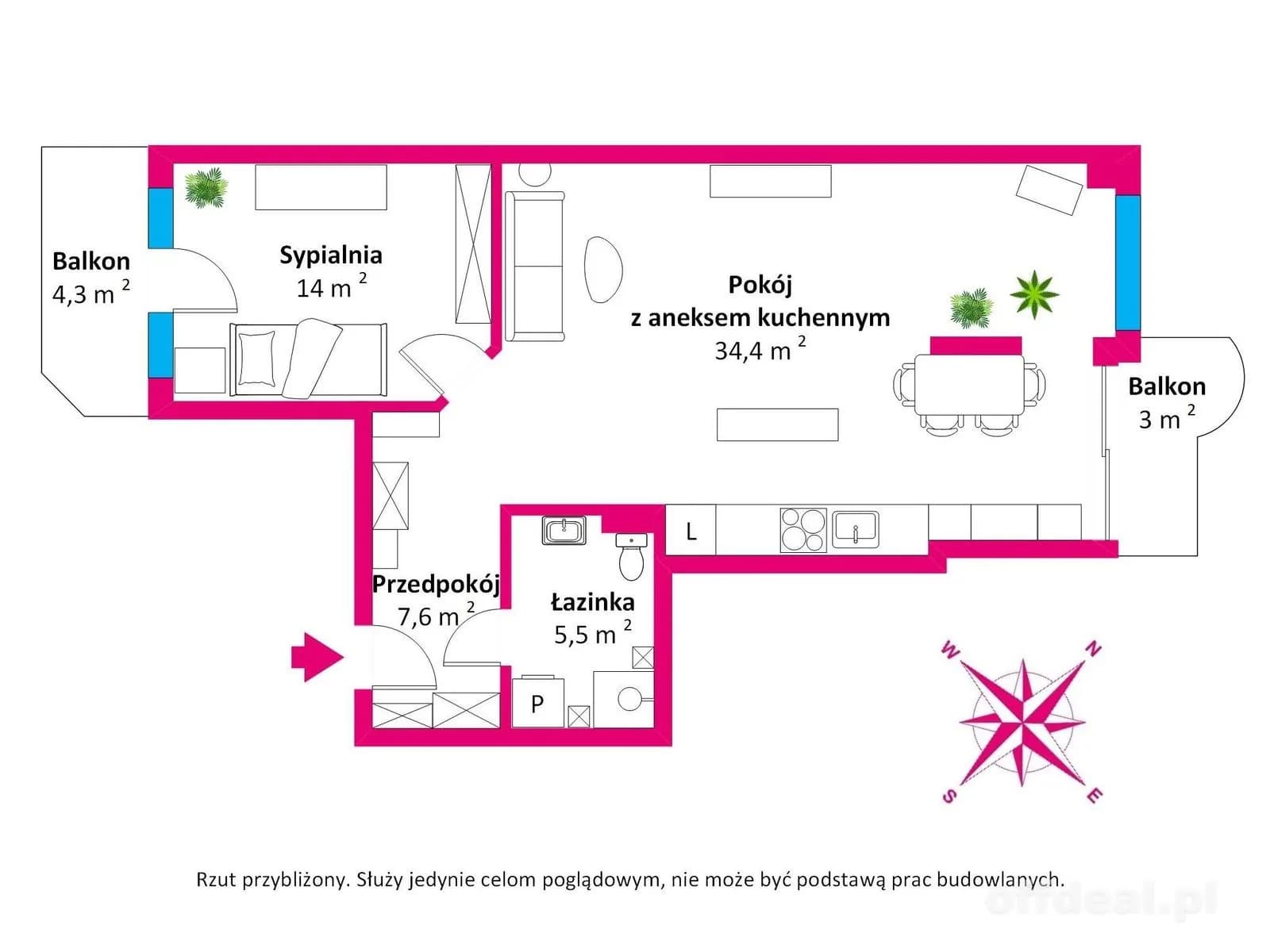 2-room apartment for sale in Kołobrzeg, Starówka | 61.47 m²