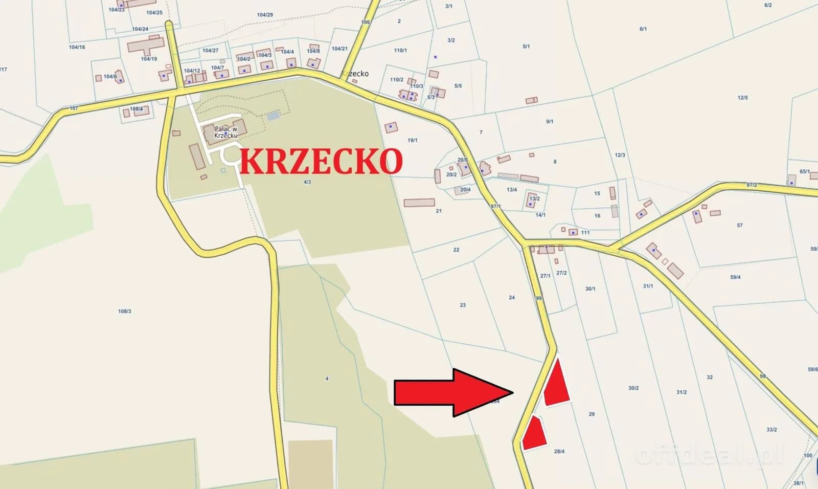Zdjęcie 3: Działka, 1214 m², Krzecko