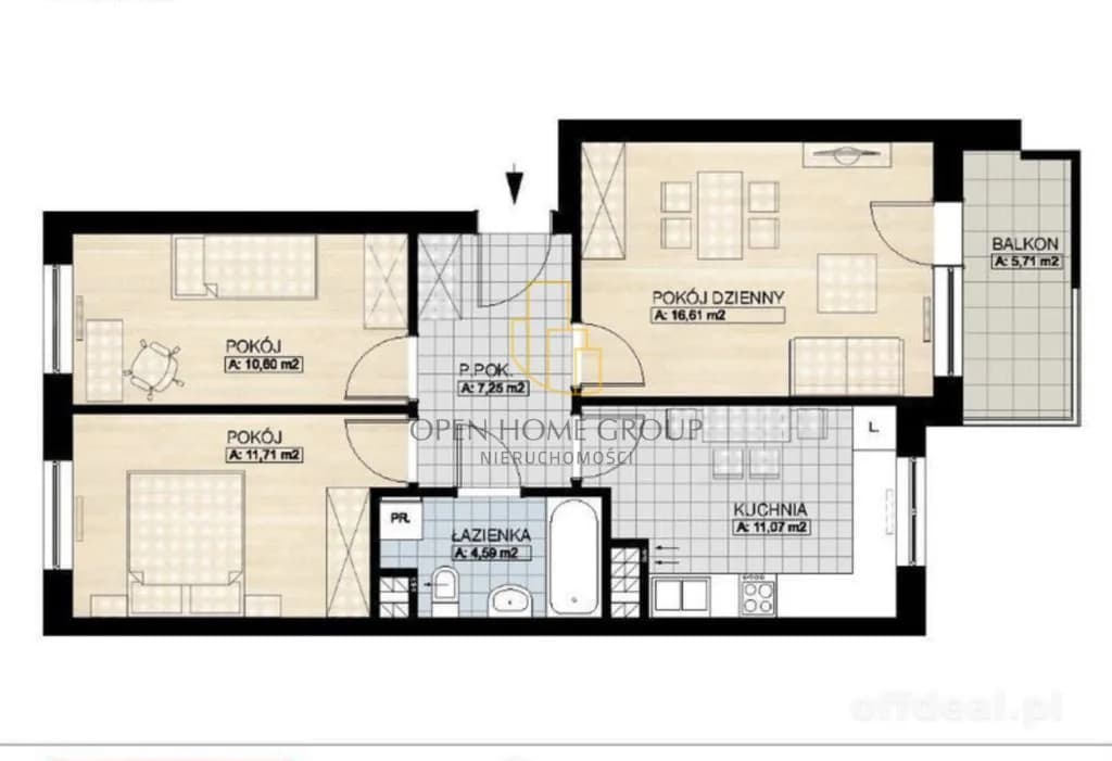 Foto 16: Wohnung, 3 rooms, 62 m², Wrocław