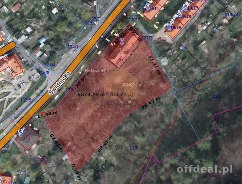plot for sale in Wałbrzych, Rusinowa | 6,871 m²