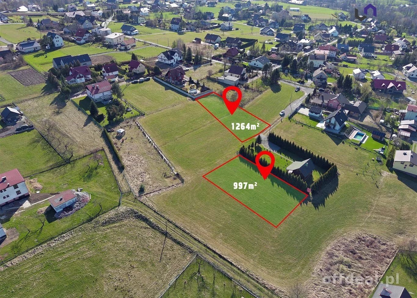 WIDOKOWA DZIAŁKA 1264m2 Górki Wlk.