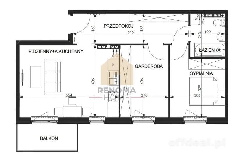 3-room apartment for sale in Wróblowice | 59 m²
