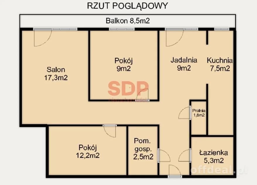 4-pokojowe mieszkanie na os. Tysiąclecia z garderobą
