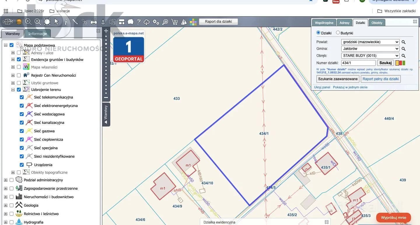 Działka budowlana 3013 m z wydanymi warunkami zabudowy - Stare Budy