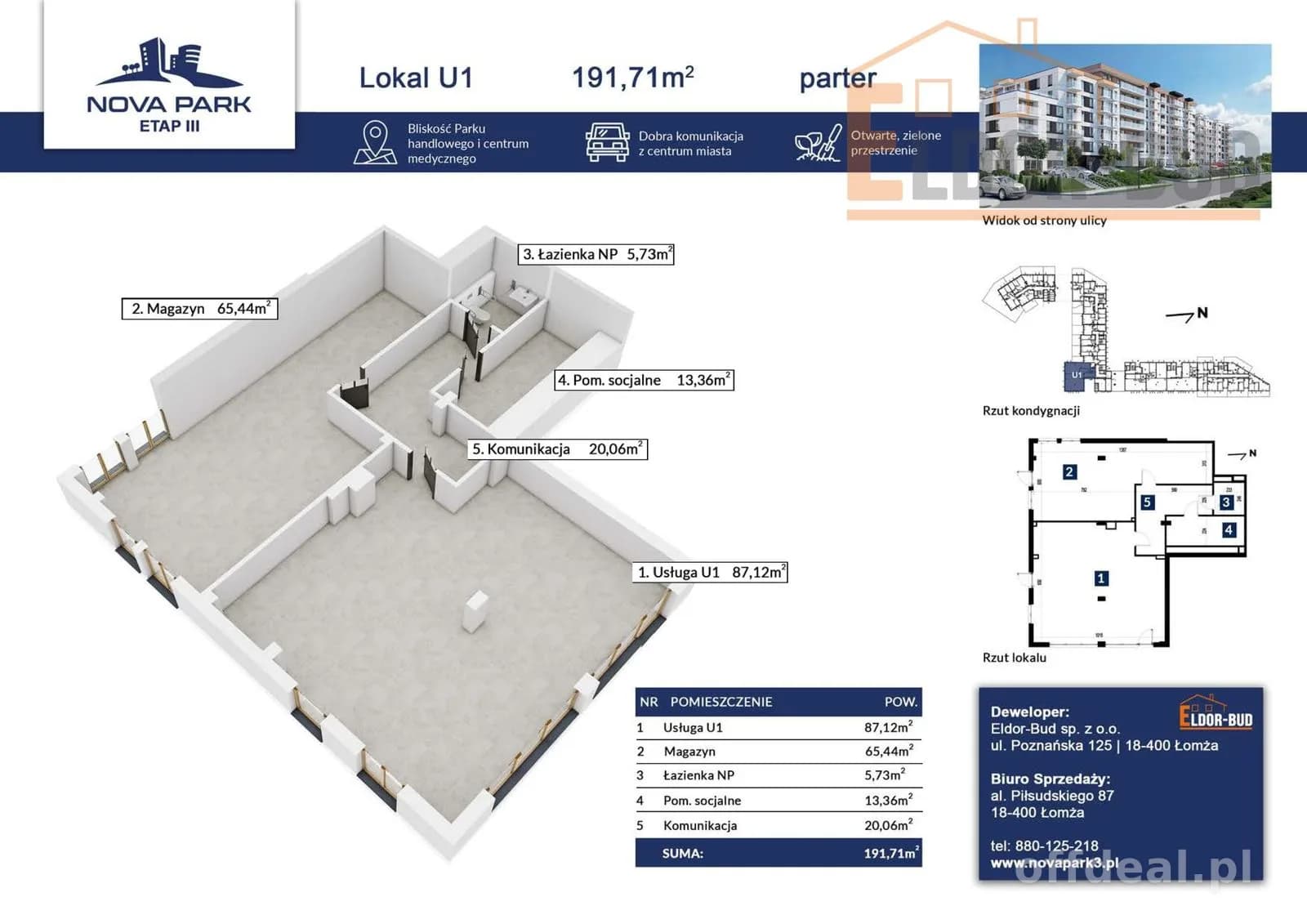 комерційна нерухомість на продаж у Łomża | 191,71 m²